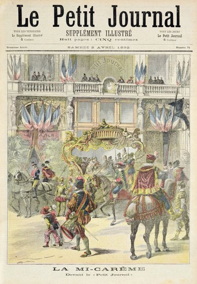 Title Page Depicting the Mid-Lent Parade in Front of the Petit Journal Offices, Illustration from the Illustrated Supplement of Le Petit Journal by Fortune Louis Meaulle and Henri Meyer